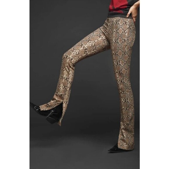💕ANINE BING💕 Cigarette Python Trousers ~ Split Cuff Snakeskin Print XS NWT - Picture 9 of 16